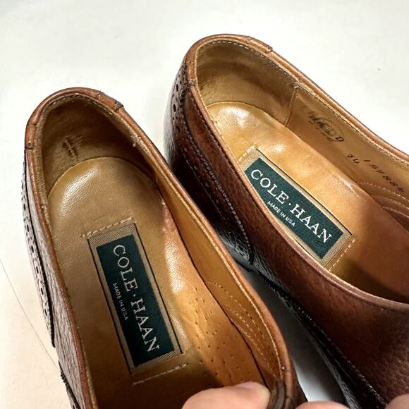 NEW HEELS Cole Haan Oxford Cap Toe Scotch Grain Made in Maine USA EXCELLENT 8.5 - Picture 14 of 14